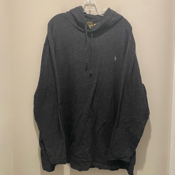 Polo Ralph Lauren Other - Polo Ralph Lauren Long-Sleeve Jersey Hooded T-Shirt Dark Gray Men's Size 2XB EUC